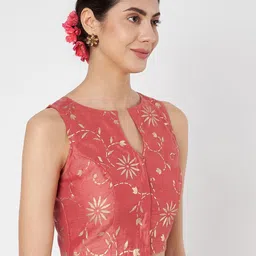 studio rasa Printed Front Open Saree Blouse image 4