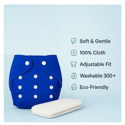 Sparkle Joy Free Size Reusable Cloth Diaper With Insert Pad 3 Pcs Diaper With 2 Pcs Insert- Blue,Red,Pink image 4
