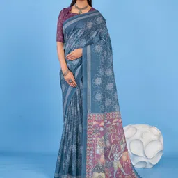 Anouk Rustic Floral Linen Blend Bagh Saree-58