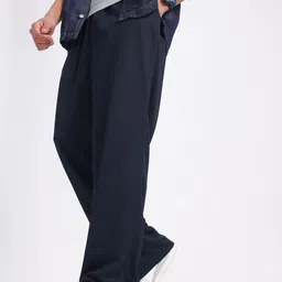 glitchez Men Urban Drift Textured Relaxed Fit Trousers-image-97