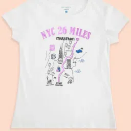 Pantaloons Junior White Cotton Printed T-Shirt-image-100