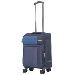 Teakwood Leathers Navy Checks Soft Cabin Trolley Bag - 37 cm-image-49
