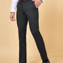 Peregrine by Pantaloons Charcoal Slim Fit Trousers-image-30
