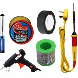 Fadman Electric 6 In 1 Soldering Iron Kit Copper, Iron & Nickle Corded 25 W with Solder Wire, Hardware Tape-9