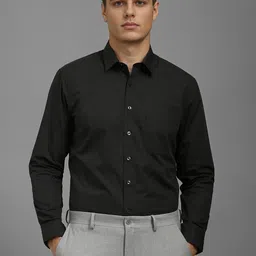 Louis Philippe Men Slim Fit Spread Collar Textured Cotton Formal Shirt-picture-49
