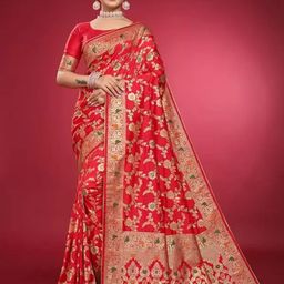 Florence Woven Design Zari Pure Silk Saree-image-32