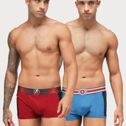 Zoiro Sky Driver & Chinese Red Regular Fit Trunks - Pack Of 2-image-25