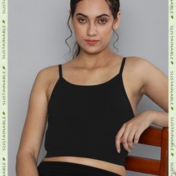 HERE&NOW Solid Crop Camisole With Adjustable Straps-picture-14