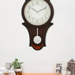 CHRONIKLE Vertical Rosewood Brown Wood Wall Clock-10