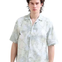 Estilocus Abstract Printed Drop-Shoulder Sleeves Shirt-12