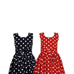 Alisha Moda Polka Dot Print Crepe Fit & Flare Dress-image-64