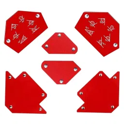 TileMaster Multi-Angle Magnetic Welding Clamp Set 30°, 45°, 60°, 75° 90°, 135° 15 mm Throat Depth Mild Steel Red, TM-47 (Set of 6)-16