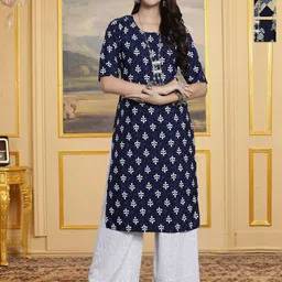 HERE&NOW Women Pack Of 3 Ethnic Motifs Printed Kurtas-picture-57