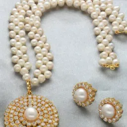 Sri Jagdamba Pearls White Eeshani Pearl Opera Necklace for Women-image-47
