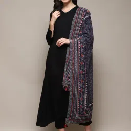 Biba Navy Printed Dupatta-picture-6