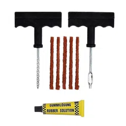TIREWELL TW-5010 4 in 1 Tubeless Tyre Puncture Repair Kit with T Handle Grips + 5 Repair String Plugs + Rubber Solution for Vehicles Multicolor, 8 pc-20