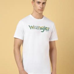 Wrangler Bright White Cotton Regular Fit Printed T-Shirt-image-15