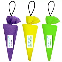 Airance 60 g Each Lemongrass, Lavender & Jasmine Fragrance Hanging Camphor Cone Car Air Freshener Combo (Pack of 3)-image-35