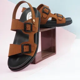 G L Trend Tan Leather Sandals-picture-10