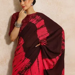 Moara Ready To Wear Pure Cotton Tie and Dye Saree with Unstiched Blouse-image-29