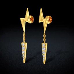Joyalukkas 22k Gold Lustered Drop Earrings for Women-image-12