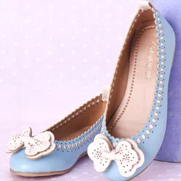 Babyoye Slip on Bellies With Bow Applique - Blue-picture-10