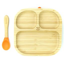 Starkiddo Slate Bamboo Suction Plate and Learning Weaning Set - Orange-image-25