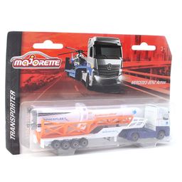Majorette Transporter Die Cast Free Wheel Mercedes Benz Toy Truck - Blue White Orange-22