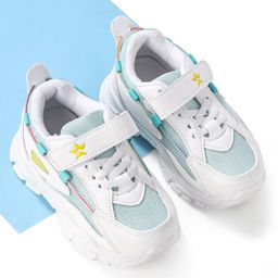 Cute Walk by Babyhug Color Block Sneakers with Velcro - Light Green-image-52