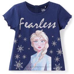 Babyhug Disney Single Jersey Knit Half Sleeves T-Shirt With Elsa Graphics - Navy Blue-image-59