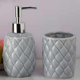 Ceramic Bathroom Accessories Set of 2 with Soap Dispenser (9604)-350 ml-image-46