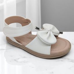 Lil Lollipop Bow Applique Detailed Sandals - White-image-34