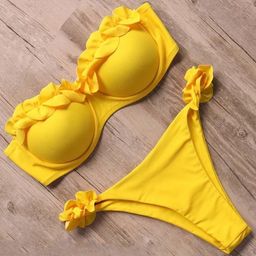 Alamode By Akanksha Yellow Floral Dream Bikinis-image-14