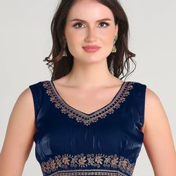 HERE&NOW Embroidered Sleevless Saree Blouse-image-57