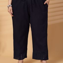plusS Women Flared Knitted Palazzos-image-55