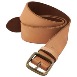 American Eagle Raw Edge Beige Leather Casual Belt for Men-picture-33
