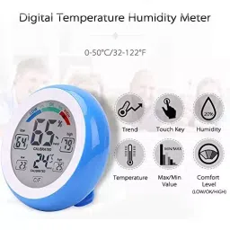 amiciSense Digital Weather Station Thermometer Hygrometer for Indoor Temperature and Humidity Monitoring with Touch Display image 5