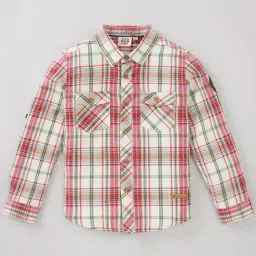 Ed-a-Mamma Kids Multicolor Cotton Chequered Full Sleeves Shirt-image-98