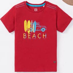 Ed-a-Mamma Kids Red Cotton Printed T-Shirt-picture-3
