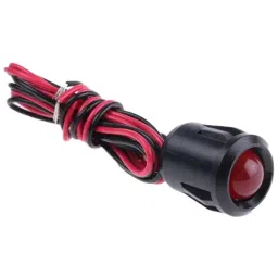 RS PRO Red Panel Mount Indicator 12V DC, Mounting Hole Size 14 mm, Termination Type Lead Wires, Model No 209147-15