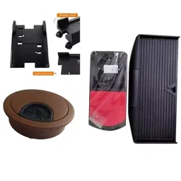 Implemental Keyboard Tray with Mousepad Channel, CPU Holder & Cable Manager Black & Brown (Combo of 5)-16