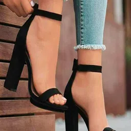 Shoetopia Women Black Solid Block Heels-55