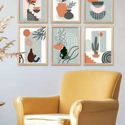 Kotart Brown & Orange 6 Piece Wood Abstract Wall Art-image-67