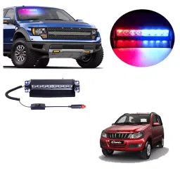 Cartronics 8 LED  Red Blue  Police Flasher Light for Mahindra Quanto-21
