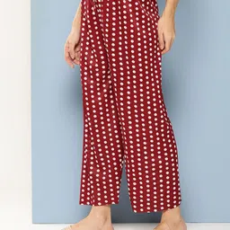 BAESD Girl Polka Dot Printed Flared Drawstring Handloom Palazzos image 2