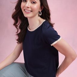 DressBerry Round-Neck Regular Fit T-shirt-image-33