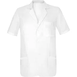 SCHOFIC Lab Coat Half Sleeves Unisex with 3 Pockets White for Students, Doctor and Nurse Size - M (Pack of 2)-48