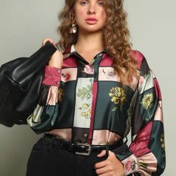 Vero Moda Curve Multicolor Floral Print Shirt-image-5
