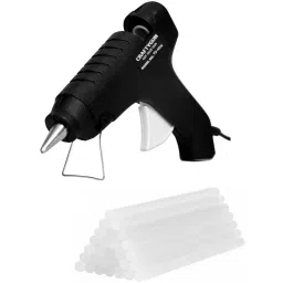CRAFTYGUN 40 W Trigger Feed Hot Glue Gun Black with 30 Stick, FD-40 W-10