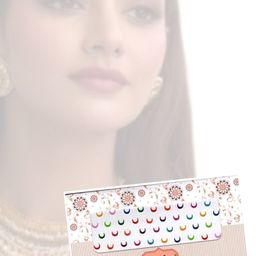 Sunaina Set Of 6 Half Moon Shape Plain Velvet Forehead Bindi- Medium image 4